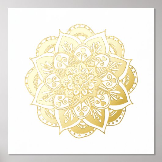  ventilator Mandala Gold Foil Art Print (Voorkant)