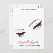 Ventilator met lange wanden, eyeliner Lash Extensi Briefkaart (Voorkant / Achterkant)