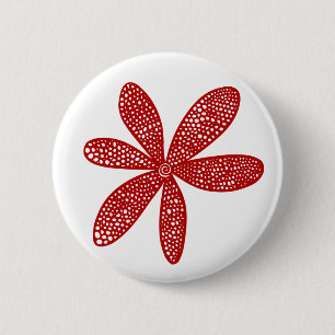  ventilator - Ruby Red on White Ronde Button 5,7 Cm