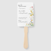 Ventilator voor het huwelijksprogramma Wildbloemen Handwaaier (Voorkant)