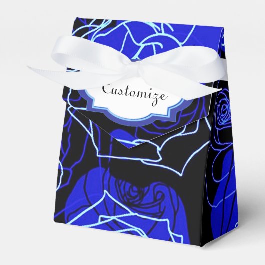 Ventilatorbox van onbewerkte blauwe Rozen Bedankdoosjes (Voorkant Zijde)