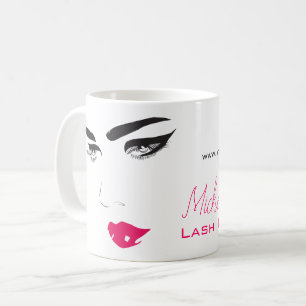 Ventilatoren roze lippen Lash Extensions Koffiemok
