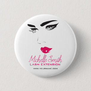 Ventilatoren roze lippen Lash Extensions Ronde Button 5,7 Cm