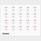 Ventilatoren roze lippen Lash Extensions Ronde Sticker (Vel)