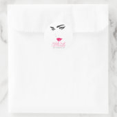 Ventilatoren roze lippen Lash Extensions Ronde Sticker (Tas)