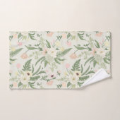 Ventilatorpatroon met groene tuinvloer bad handdoek (Handdoek)