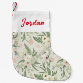 Ventilatorpatroon met groene tuinvloer kleine kerstsok (Voorkant)