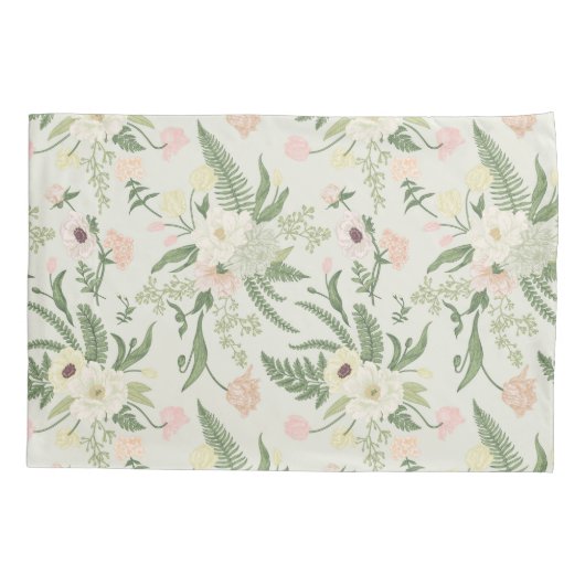 Ventilatorpatroon met groene tuinvloer kussensloop (Achterkant)