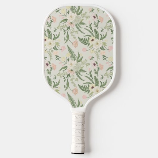 Ventilatorpatroon met groene tuinvloer pickleball paddle (Achterkant)