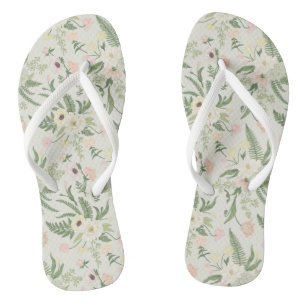 Ventilatorpatroon met groene tuinvloer teenslippers