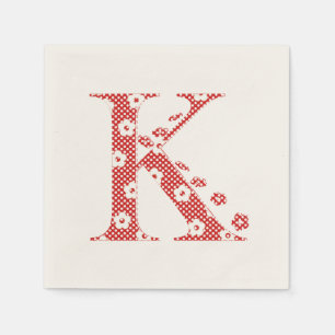 VentilatorpatroonLetter K(rood) Servetten