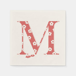 VentilatorpatroonLetter M (rood) Servetten