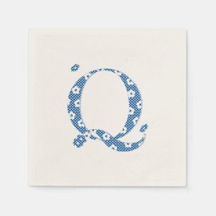 VentilatorpatroonLetter Q (blauw) Servet