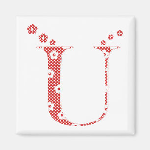 VentilatorpatroonLetter U (rood) Magneet
