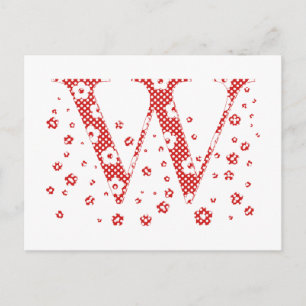 VentilatorpatroonLetter W(rood) Briefkaart