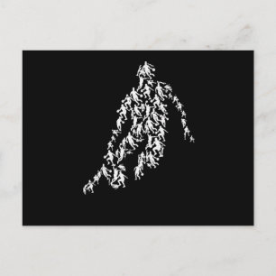 Ventilatorteam van de voetbalspeler Basketball sil Briefkaart