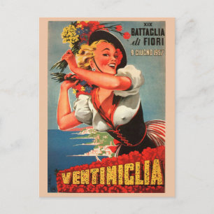 Ventimiglia, Italie Carte postale Vintage voyage