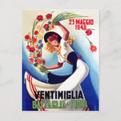 Ventimiglia, Maggio, Italië, meisje met bloemen st Briefkaart (Voorkant)