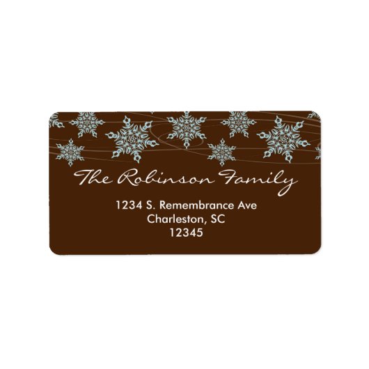 Vents d'hiver Étiquette de adresse de Noël (Devant)