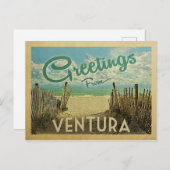Ventura Beach Vintage Travel Briefkaart (Voorkant / Achterkant)