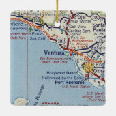 Ventura CA 50's Map Keramisch Ornament (Achterkant)