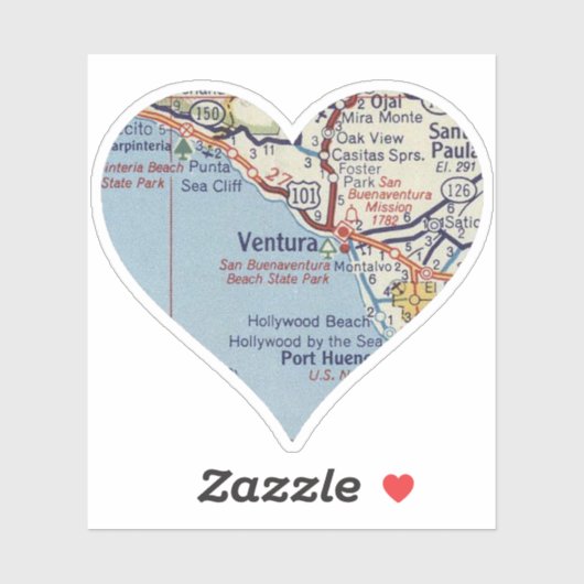 Ventura CA  kaart Sticker (Vel)