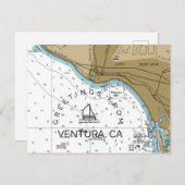Ventura CA Nautical Chart Briefkaart (Voorkant / Achterkant)