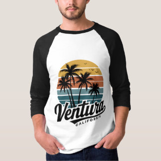 Ventura Californië - retro zonsondergang T-shirt