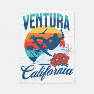 Ventura Californië Strand Surfen Zomer Vakantie Vi Fleece Deken