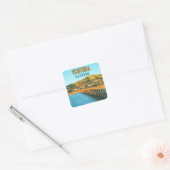 Ventura Pier Beach California Vierkante Sticker (Envelop)