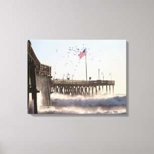 Ventura Pier Waves El Nino Canvas Afdruk