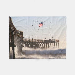 Ventura Pier Waves   El Nino Fleece Deken
