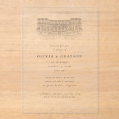 Venue Illustration Old Money Aesthetic, Wedding  Acryl Uitnodigingen (Voorkant)