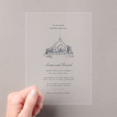 Venue Sketch Church Wedding Acrylic Invitation (In situ (ordinateur de poche))