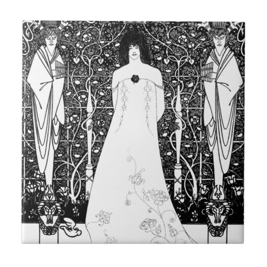 Venus Between Terminal Gods By Aubrey Beardsley Tegeltje (Voorkant)