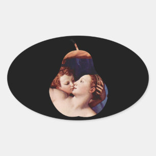 Vénus Cupidon Folly Time par Bronzino Oval Sticker