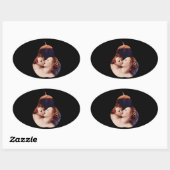 Vénus Cupidon Folly Time par Bronzino Oval Sticker (Feuille)