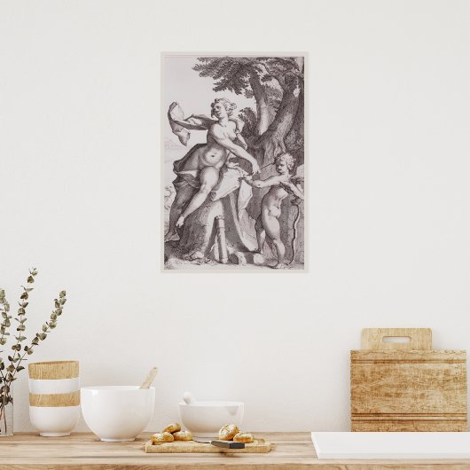 Venus en de pijl van Cupido - Tijdloze Mythische K Poster (Keuken)