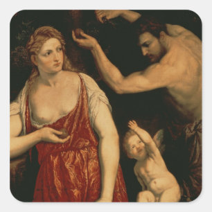 Venus en Mars, 1550 Vierkante Sticker