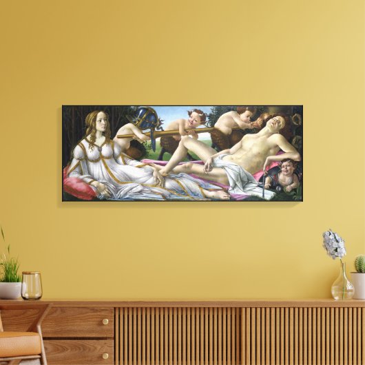 Venus en Mars, Sandro Botticelli Canvas Afdruk (Insitu (Woonkamer))