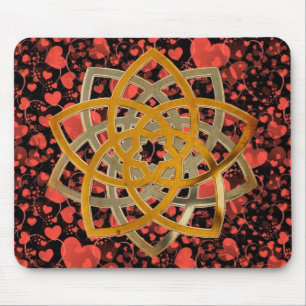 Venus Flower Duo - antiek metaal hartpatroon Muismat