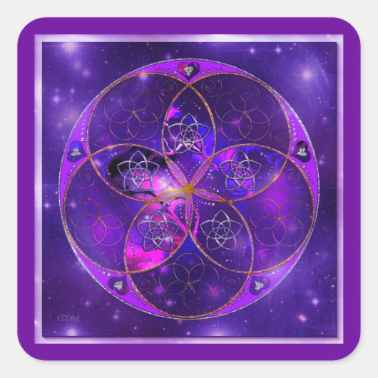 Venus Flower of Love fineART Universe Vierkante Sticker (Voorkant)