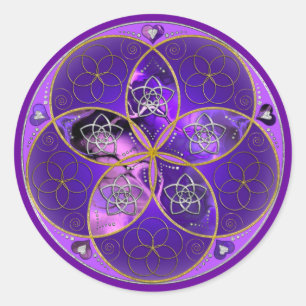 Venus Flower of Love fineART violet roze Ronde Sticker