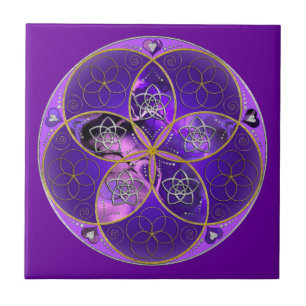 Venus Flower of Love fineART violet roze Tegeltje