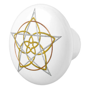 Venus Flower of love + Pentagram - TriColor Keramische Knop