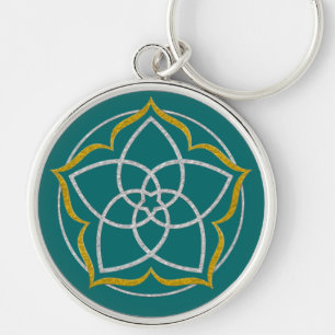 VENUS FLOWER / Venusbloem Lotus ZILVER GOUD Sleutelhanger