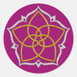 VENUS FLOWER/Venusblume Lotus GOLD SILVER Ronde Sticker
