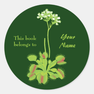 Venus Flytrap Bloemen Boekplaat Ronde Sticker