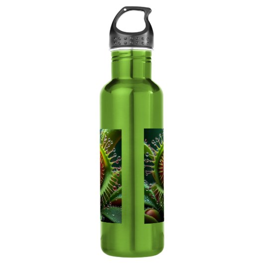 Venus Flytrap Bloemen groen en rood Waterfles (Voorkant)