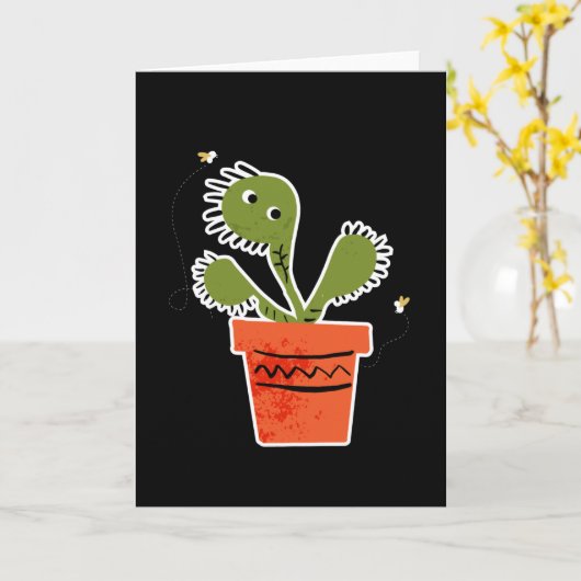 Venus Flytrap Carnivorous Like Flies Kaart (Gele Bloem)